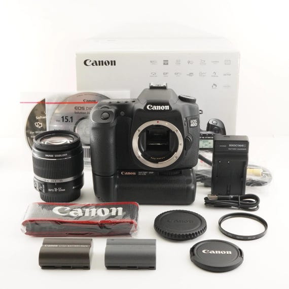 Canon EOS 40D in Box [1,231 Shots] + BG-E2N + Ef-s 18-55mm