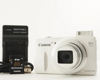 Canon PowerShot SX600 HS White + 4GB Sdhc Card Digital Camera from Japan #10813