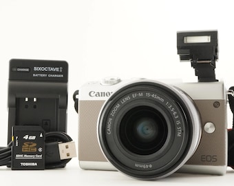 Canon EOS M100 Silver + EF-M 15-45mm Is Stm  4gb Sdhc Card from Japan #10722