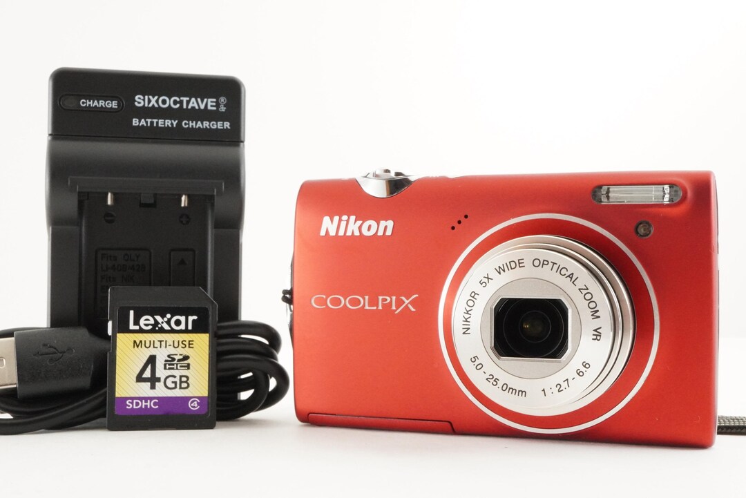 Nikon COOLPIX S5100 レッド Nikon COOLPIX S5100 Red & 4GB Sdhc Card Compact Digital