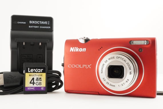 Nikon COOLPIX S5100 レッド & 4GB SDHC カード コンパクト