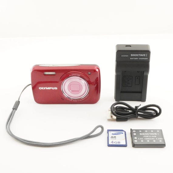 OLYMPUS VH-210 Red With 4GB Sdhc Card Digital Camera From Japan