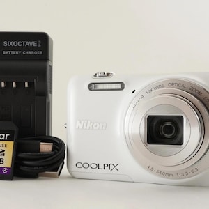 Nikon COOLPIX S6600 White With 4GB Sdhc Card Digital Camera From