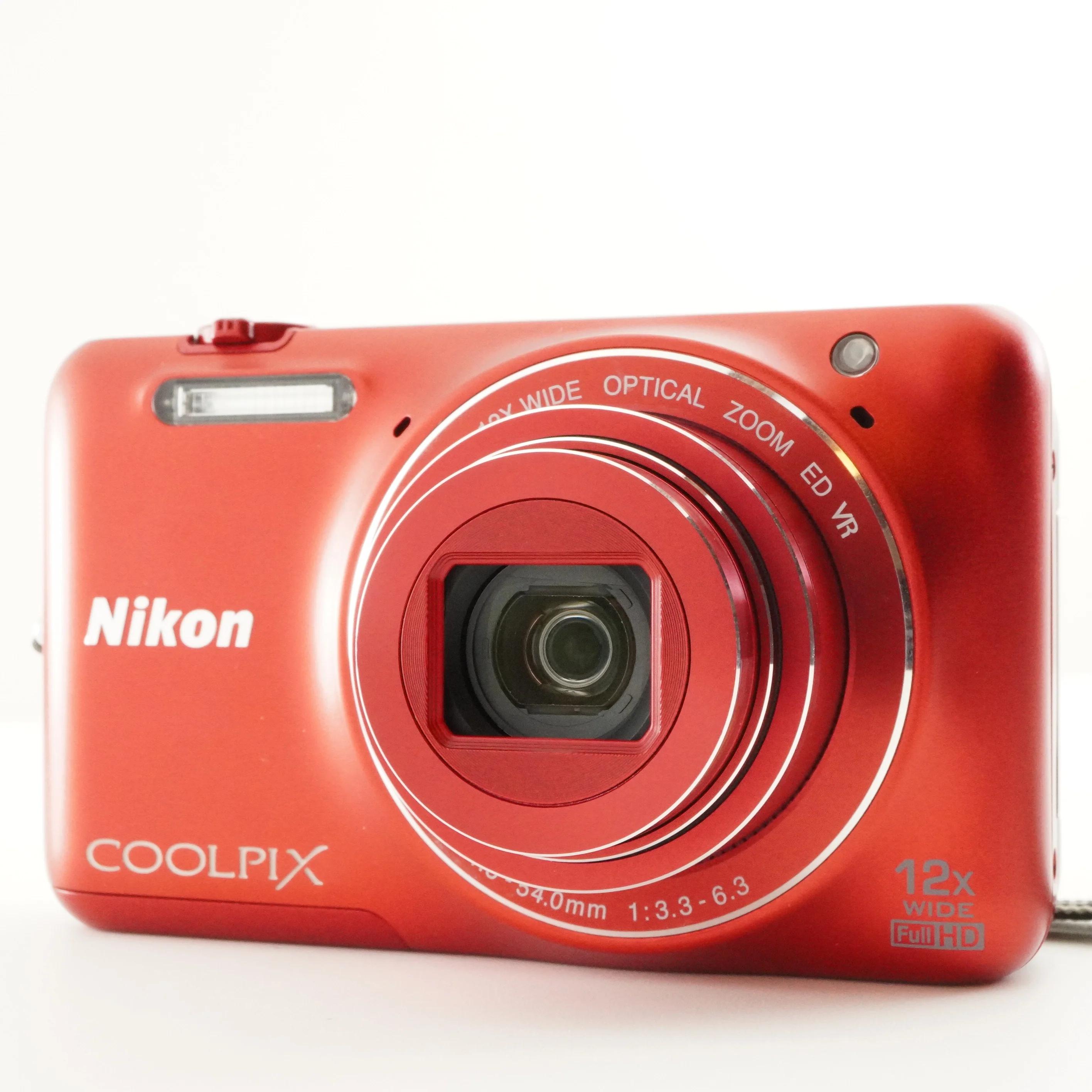 Nikon COOLPIX S6600 Red With 4GB Sdhc Card Digital Camera From