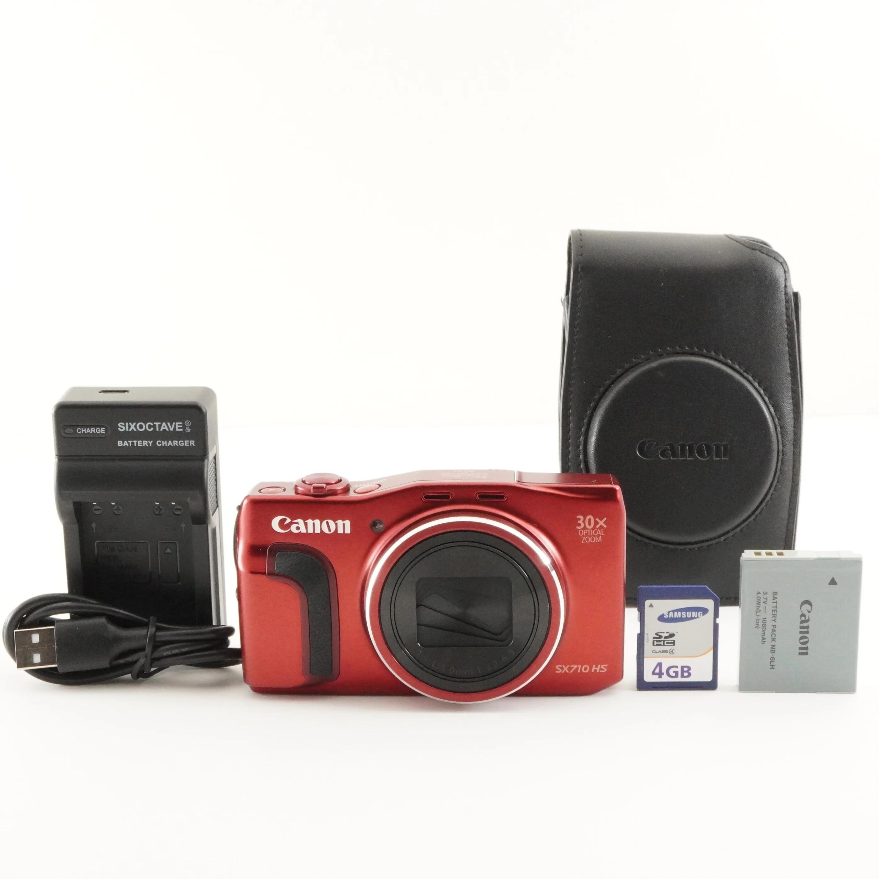 Canon Powershot SX710 HS Red With Case + 4GB Sdhc Card From Japan
