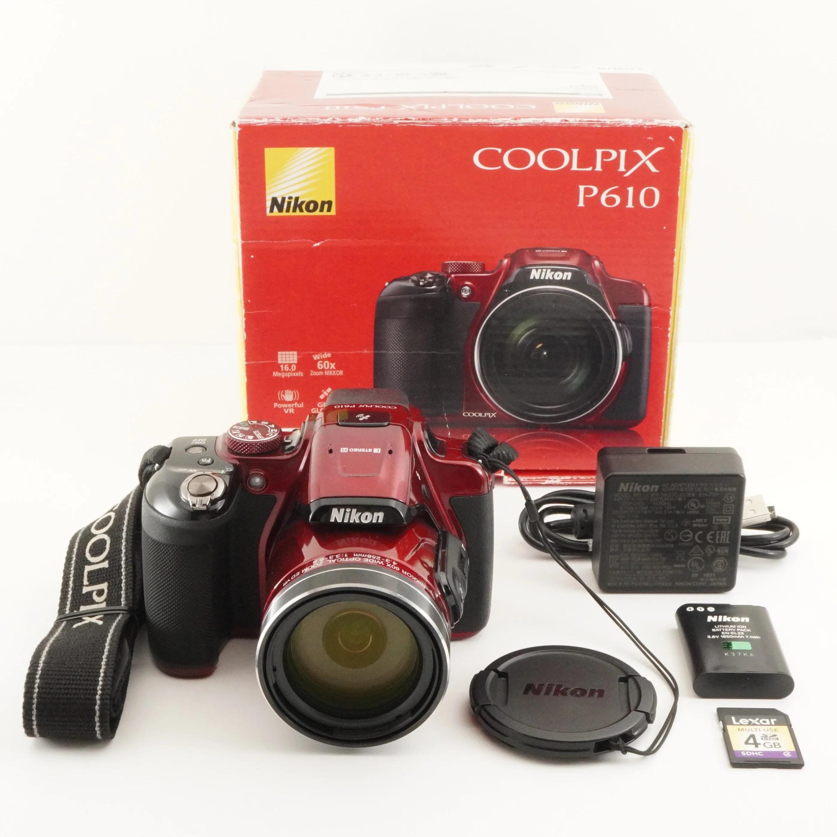 Nikon COOLPIX P610 Czerwony w pudełku z kartą SD 4GB z