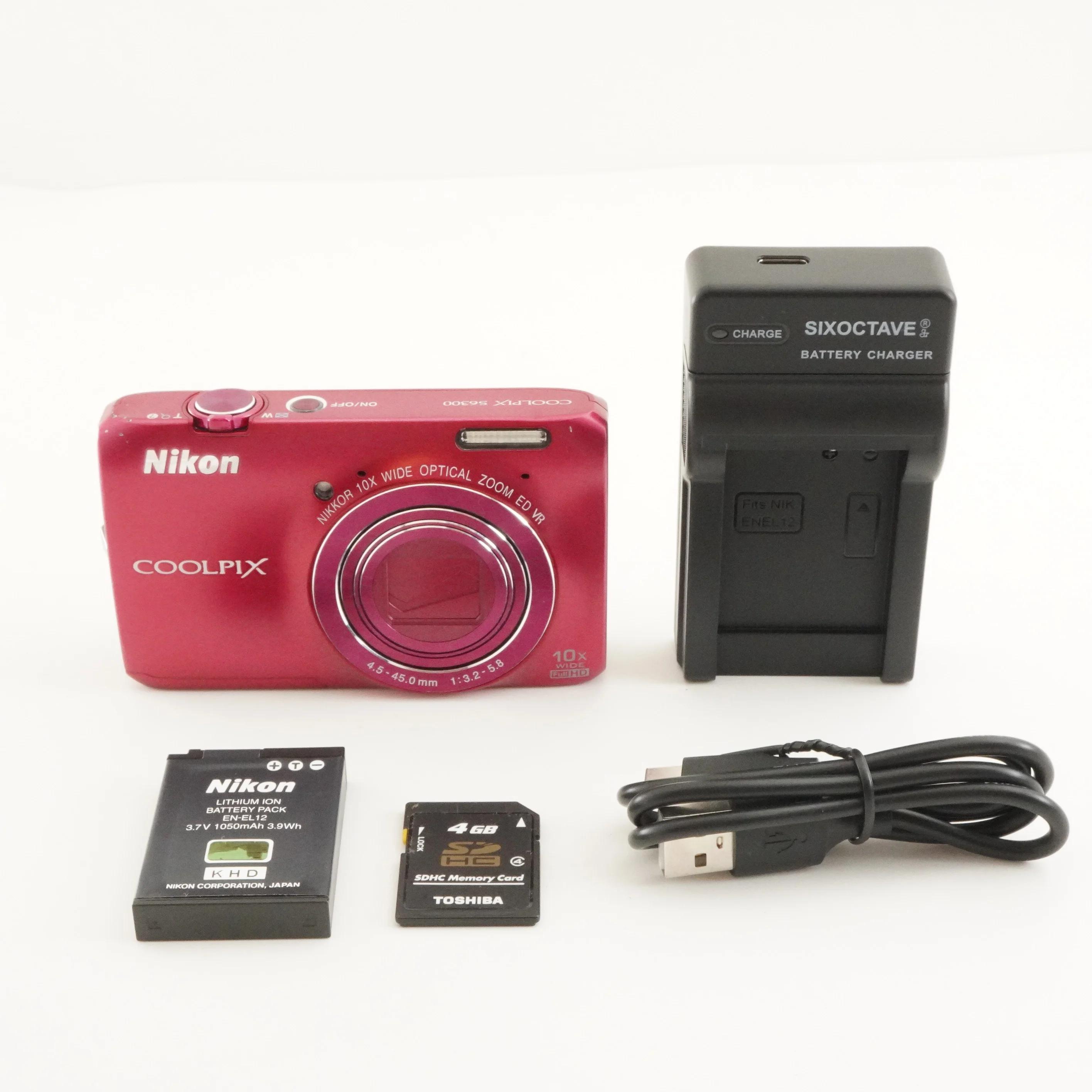 Nikon COOLPIX S6300 Pink With 4GB Sdhc Card Digital Camera From