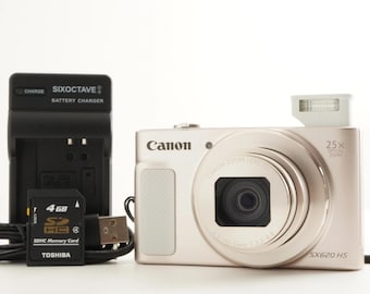 Canon PowerShot SX620 HS Weiss + 4GB Sdhc Karte Digitalkamera aus Japan #9063