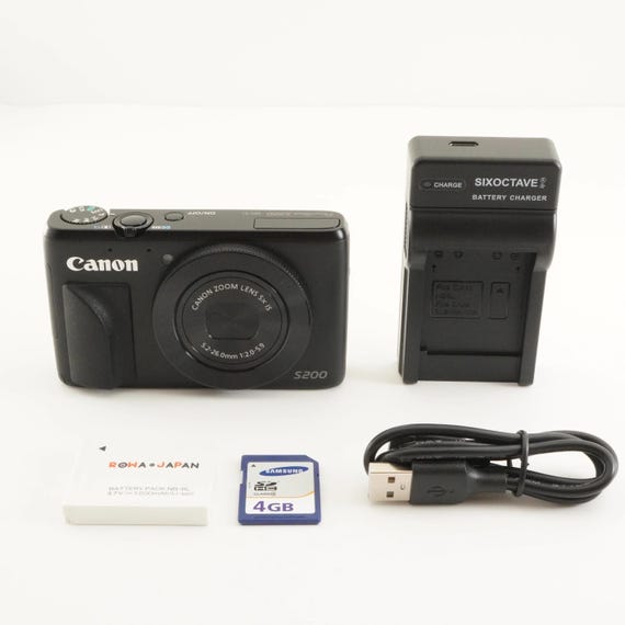 キヤノン PowerShot S200 ブラック 4GB SDHCカード付き デジタルカメラ