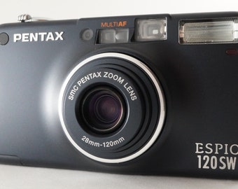 PENTAX ESPIO 120SW Black Point & Shoot Film Camera from Japan #8922