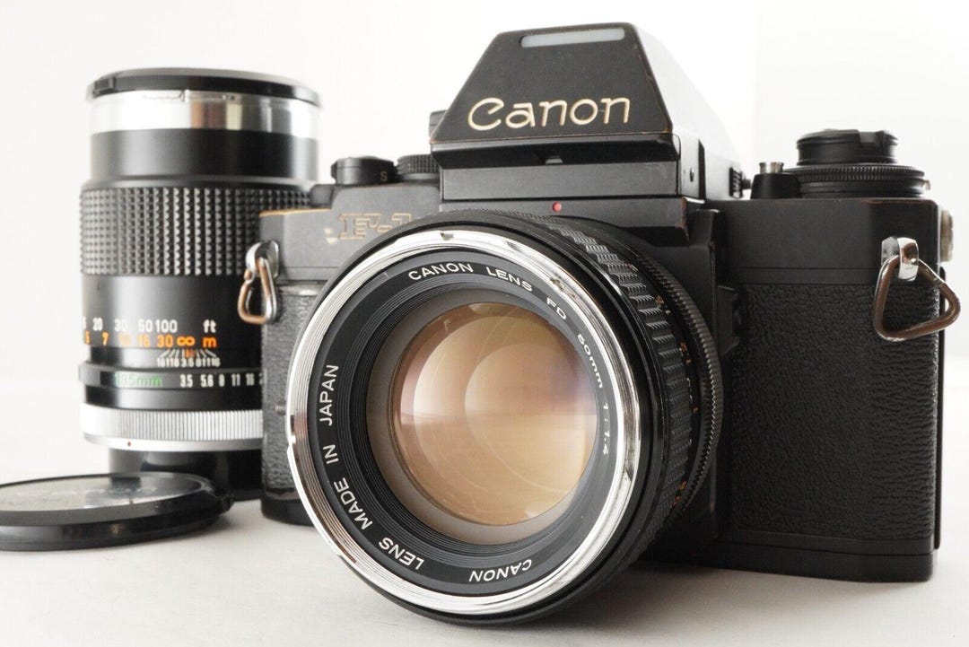 Canon AE-1 & NFD 50ｍｍ & NFD 135mm　#9335 Canon AE-1 w/ 50mm FD f/1.8 & 135mm FD f/3.5 Lens – Film