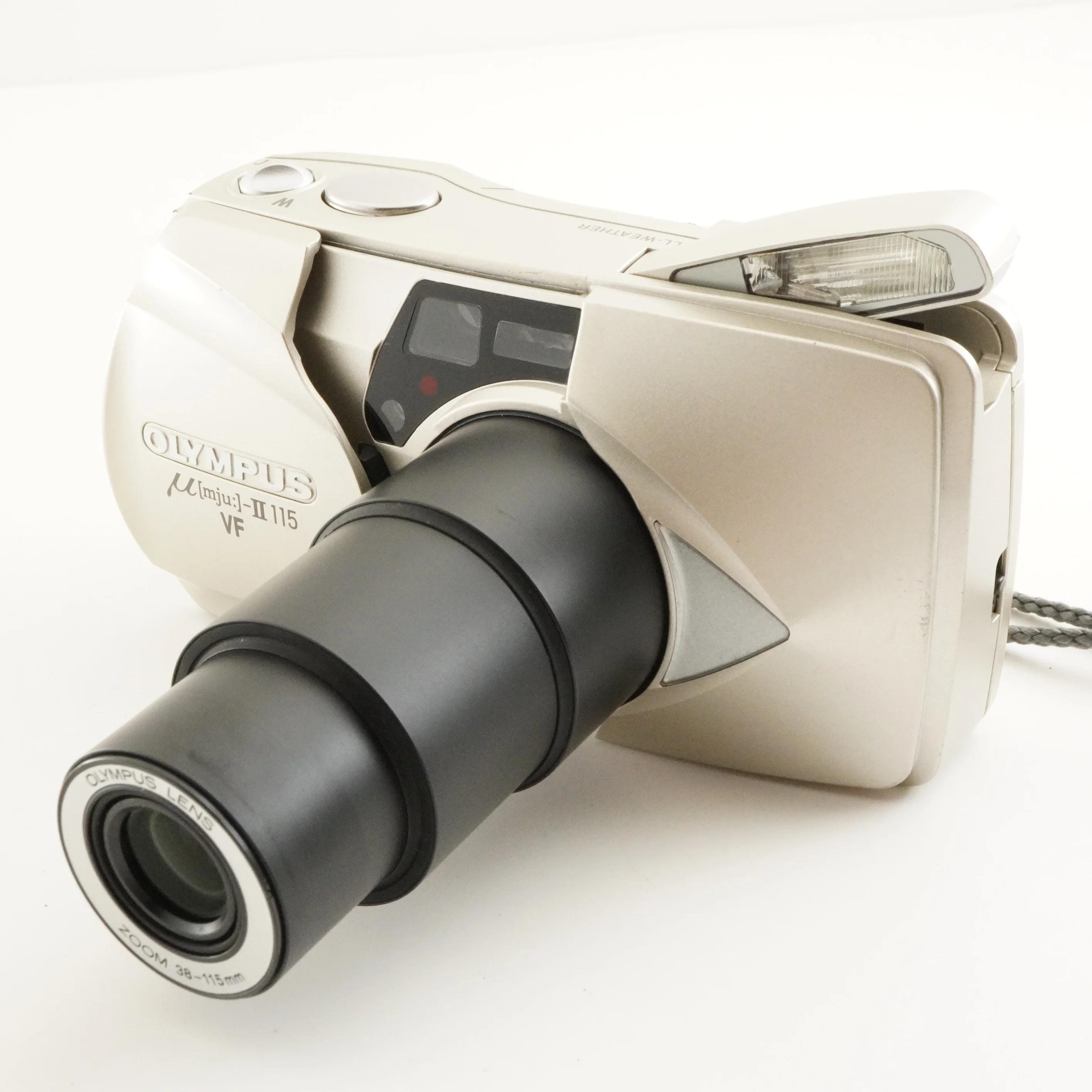 OLYMPUS Mju II 115 VF [mju:] + Rc-200 Film Camera From Japan 