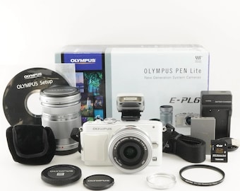 OLYMPUS PEN E-PL6 White [1,709 Shots] + 14-42mm Ez + 40-150mm In Box from Japan #10779
