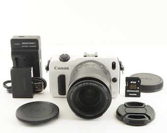 Canon EOS M White + EF-M 18-55mm Is Stm  4gb Sdhc Card from Japan #10065