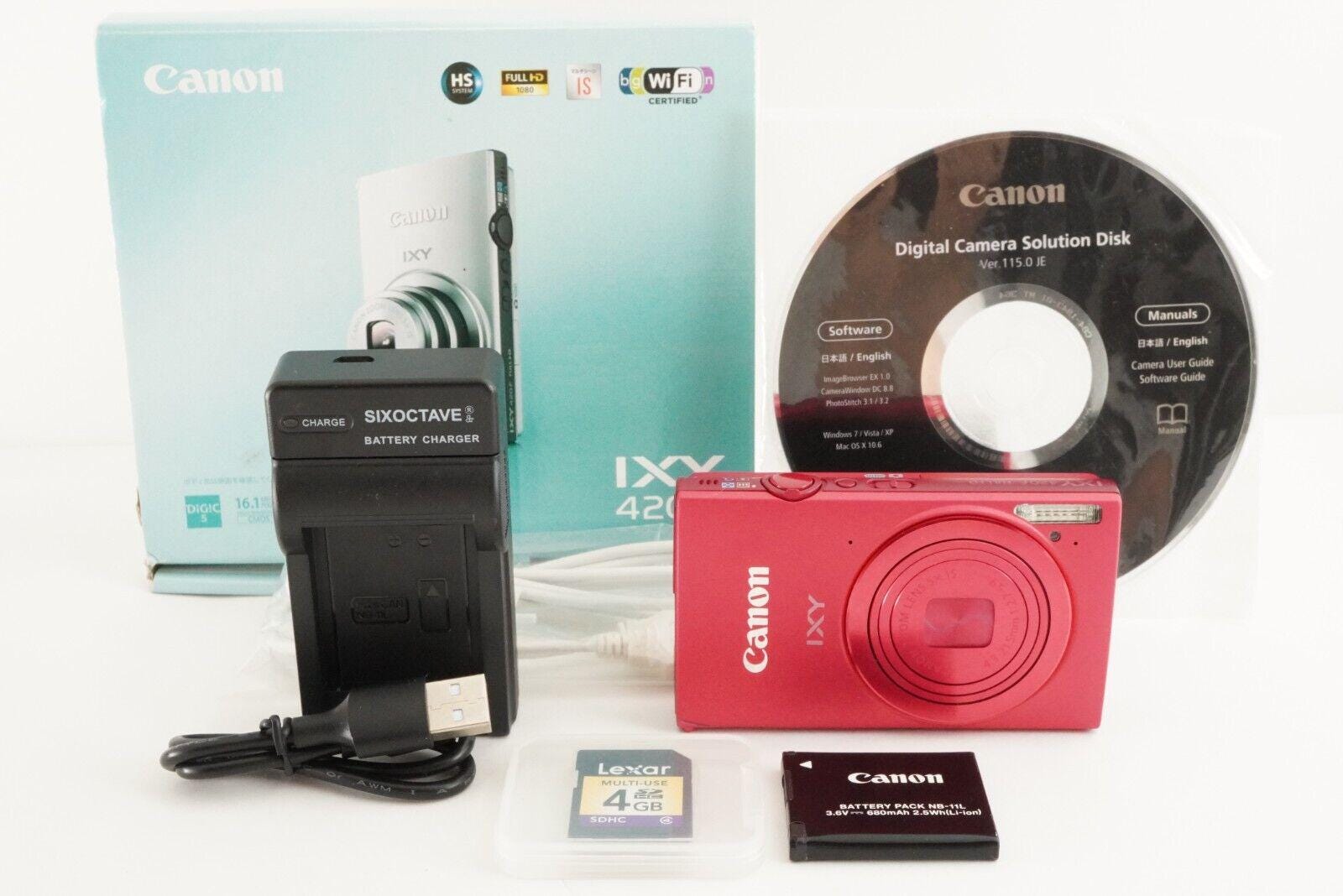 Canon IXY 420F Red With 4GB Sdhc Card in Box Digital Camera Canon IXY 420F Red With 4GB Sdhc Card in Box Digital Camera