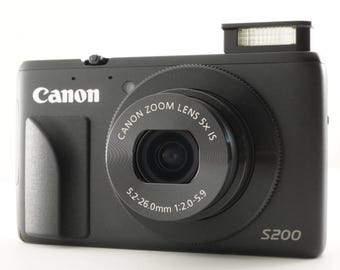 【バッテリー2個付き・訳アリ】Canon PowerShot S200 ブラック Canon Powershot S200 Black With 4GB SDHC Card Digital Camera From