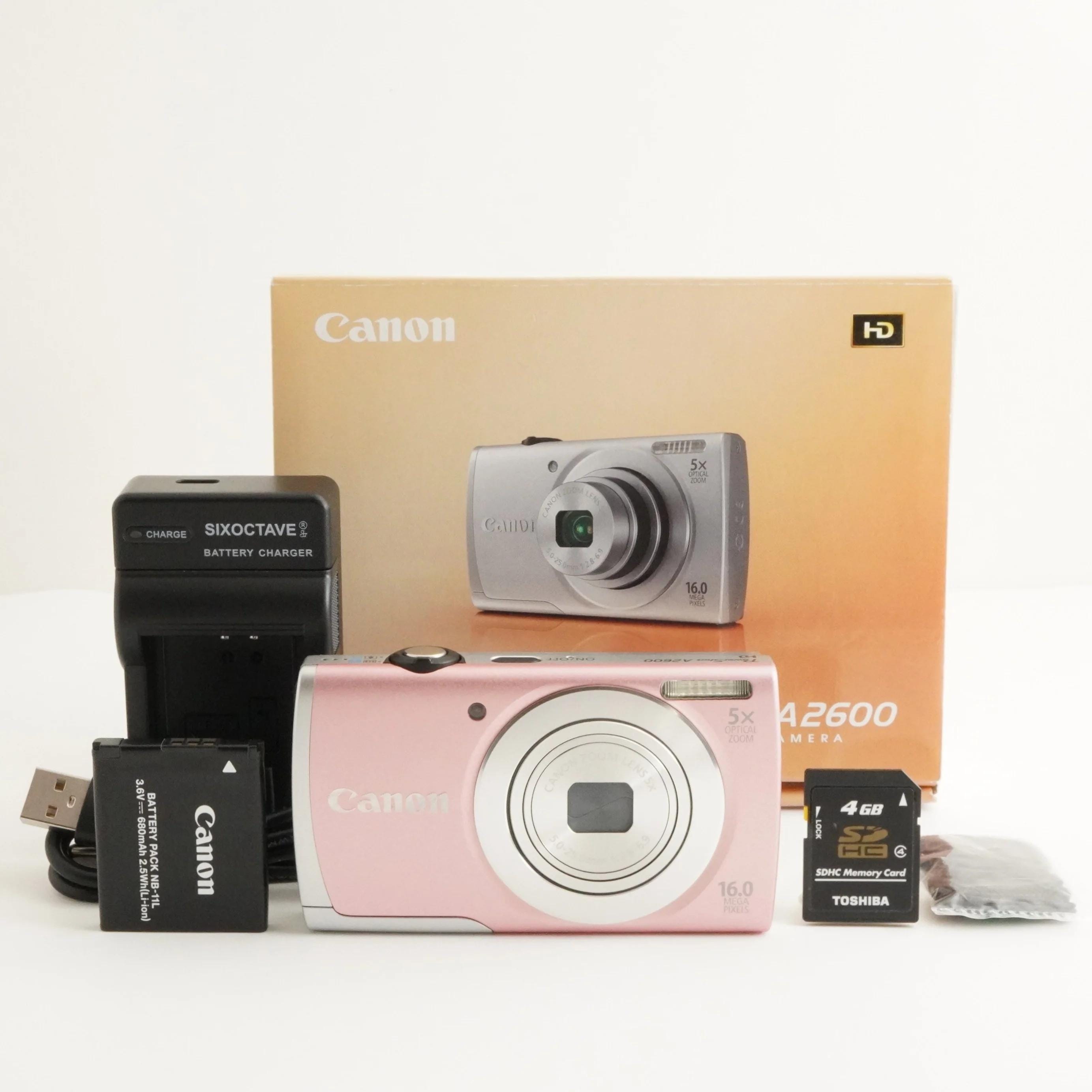 Canon Powershot A2600 Pink in Box +4GB SDHC Card Digital Camera