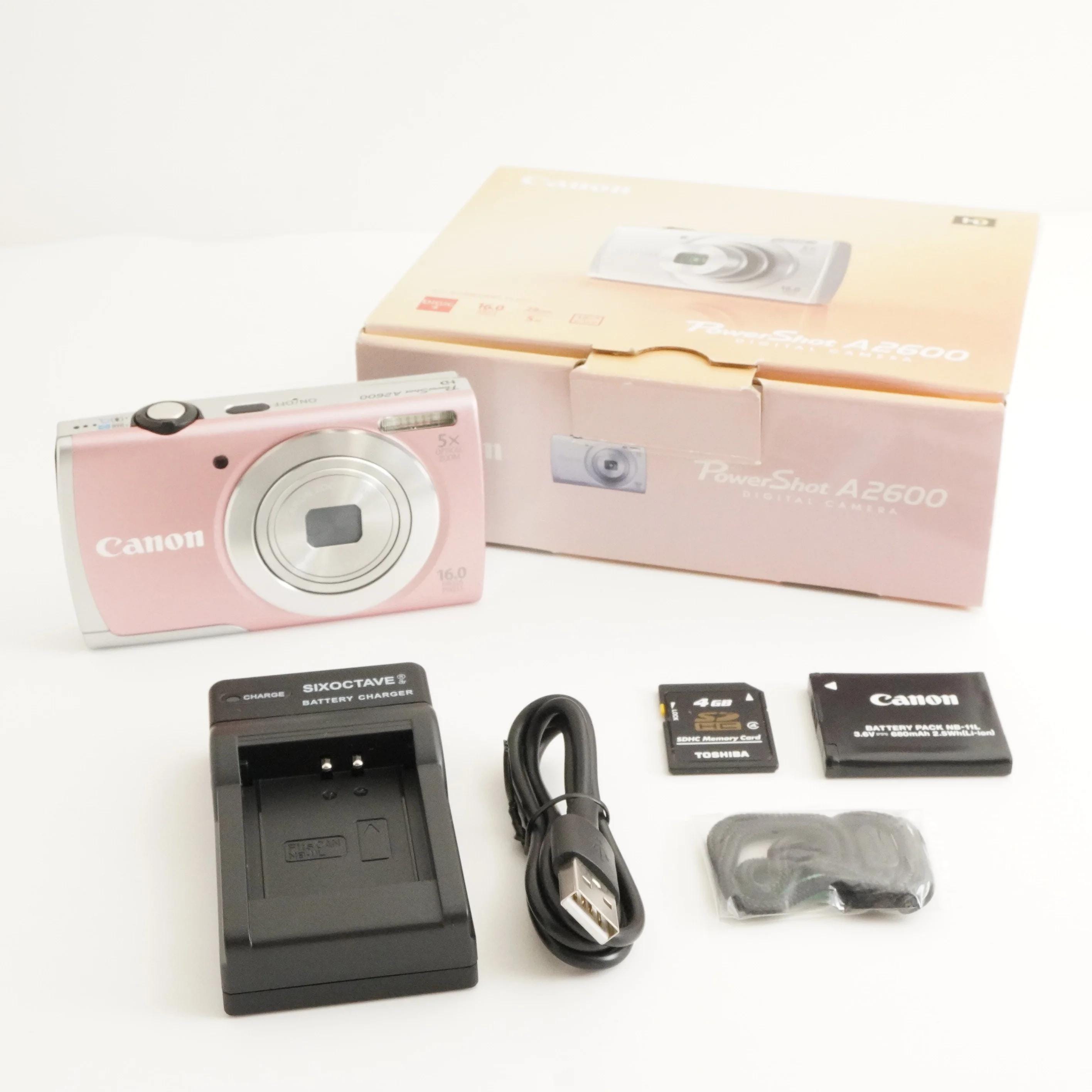 【美品】 Canon PowerShot A2600 ピンク SDカード付 Canon Powershot A2600 Pink in Box +4GB SDHC Card Digital Camera