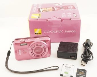 Nikon COOLPIX S6900 Pink in Box + 4GB Sdhc Card Digital Camera