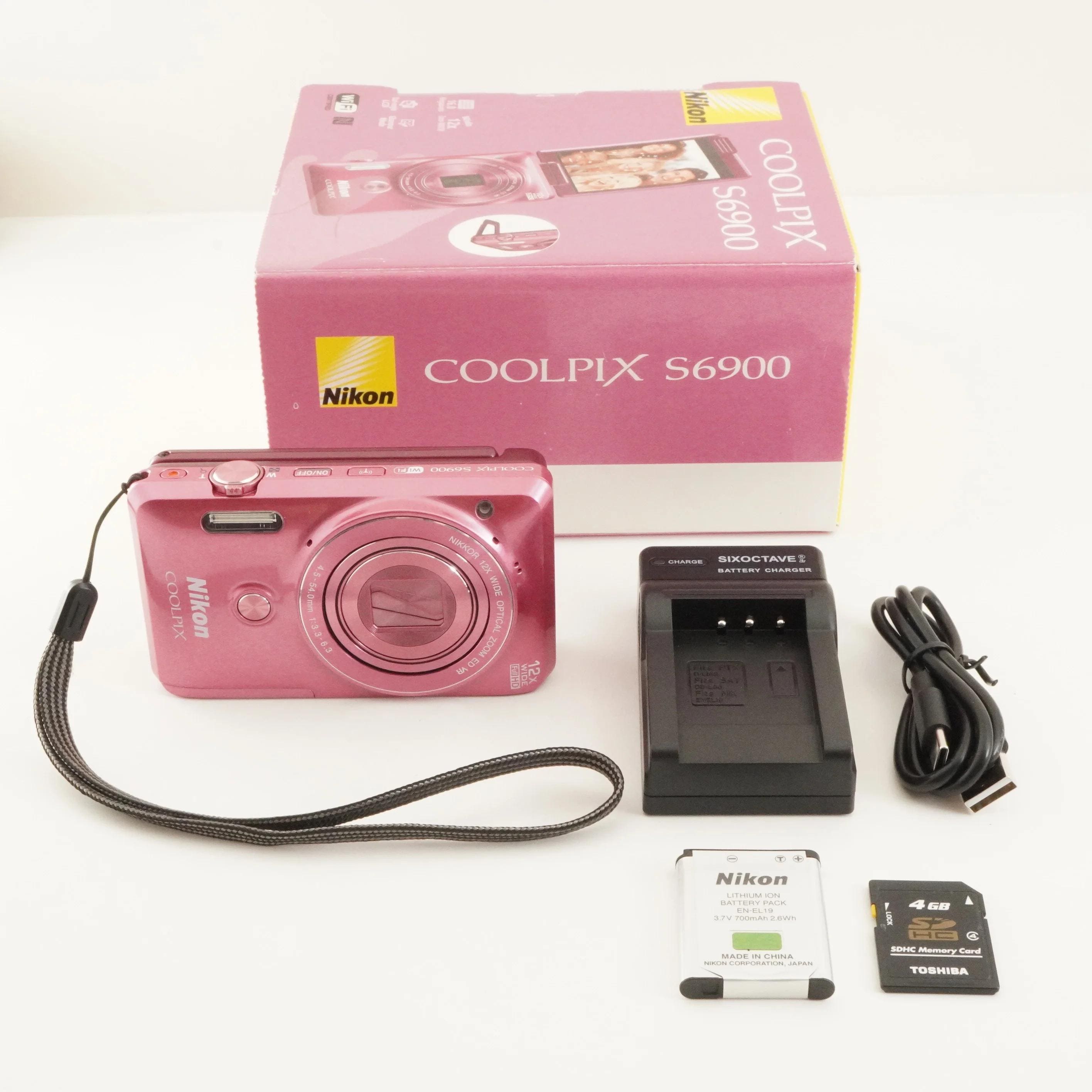 Nikon COOLPIX S6900 Pink in Box & 4GB Sdhc Card Digital Camera