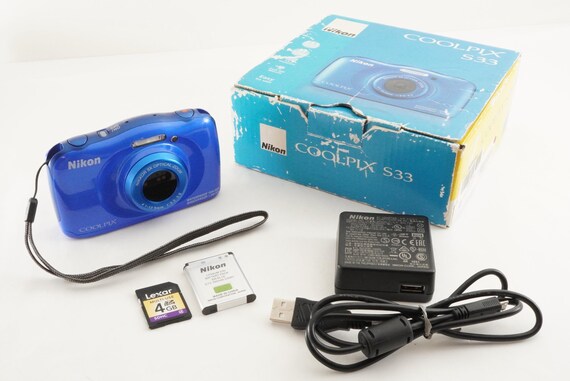 NIKON COOLPIX S33 Waterproof Digital Camera (Blue