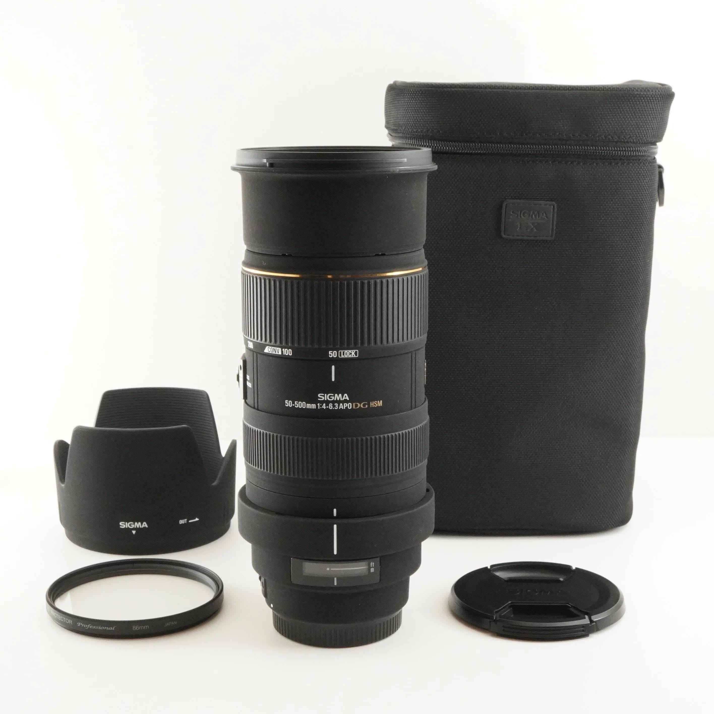 SIGMA EX 50-500mm F4-6.3 Apo Dg Hsm for Canon + Case Af Lens From