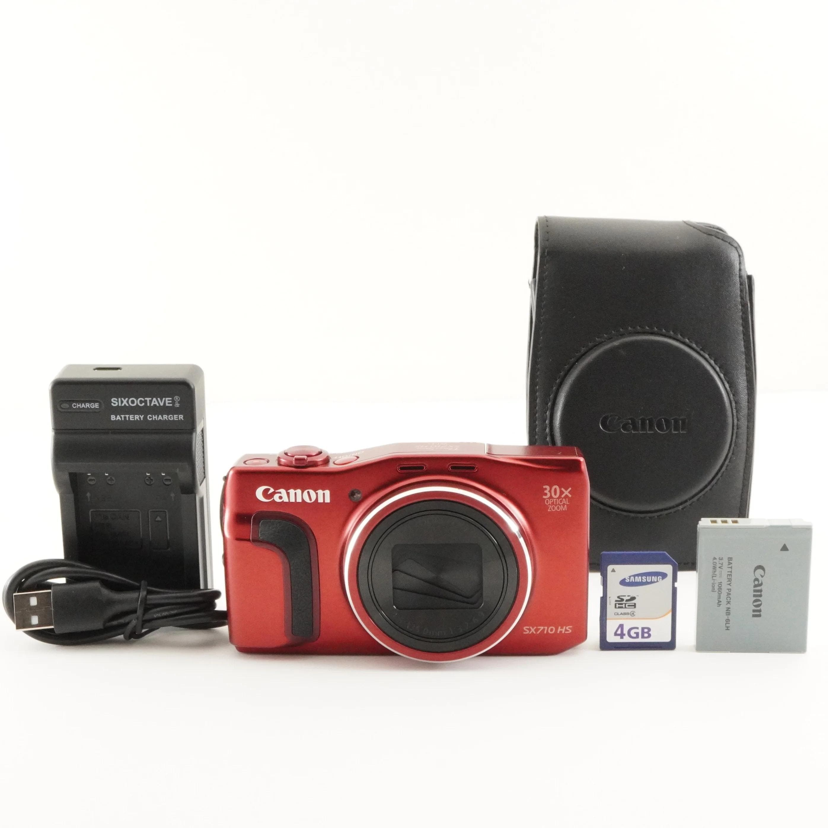 Buy Canon Powershot SX710 HS Red With Case + 4GB Sdhc Card From
