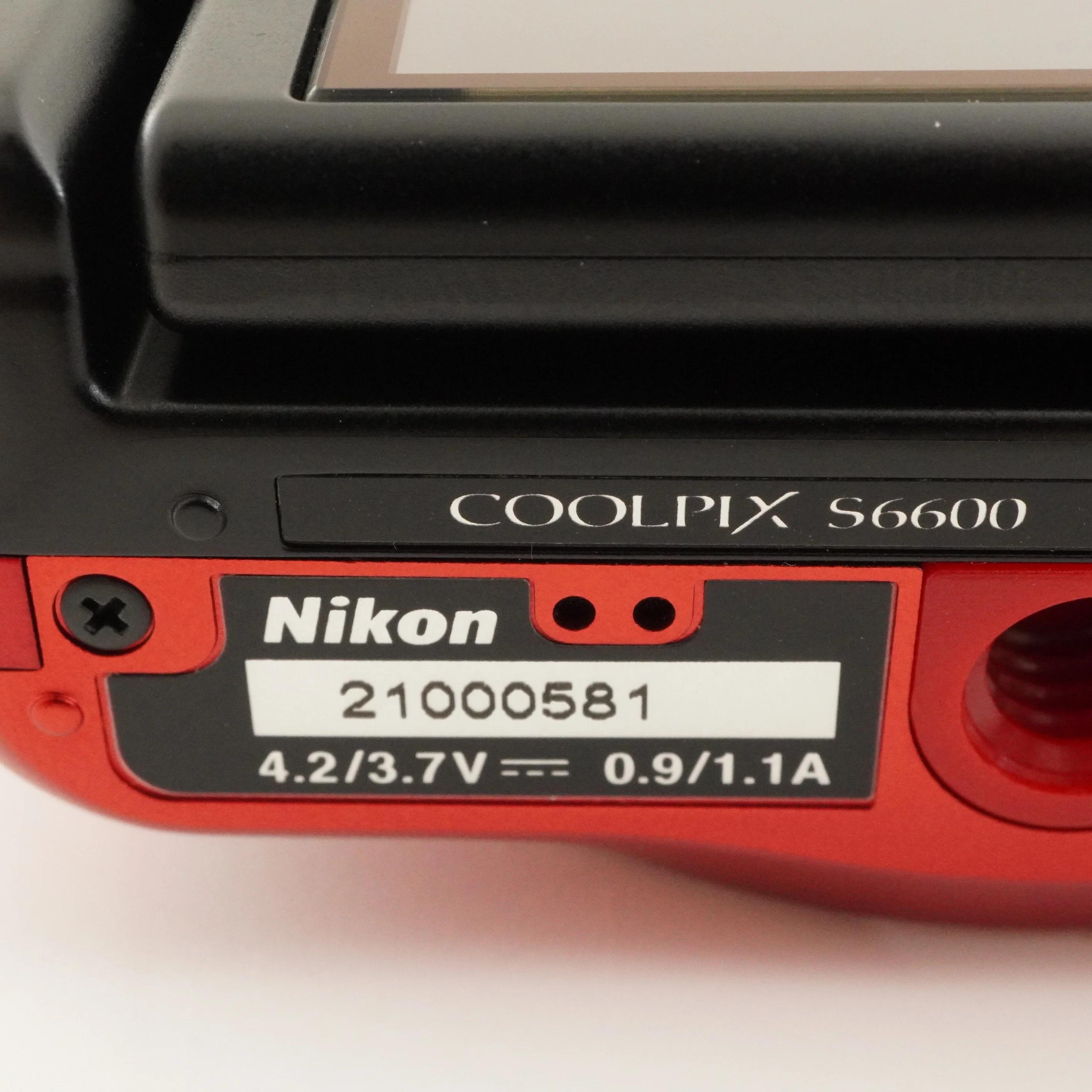 Nikon COOLPIX S6600 Red With 4GB Sdhc Card Digital Camera From