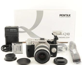 PENTAX Q10 Silver [Only 9 Shots] + 02 smc PENTAX 5-15mm In Box from Japan #10092