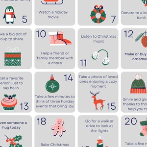 Un calendario dell'avvento accogliente e gentile / Calendario dell'avvento scaricabile / Per adulti, bambini e famiglie / Crea ricordi di Natale e delle feste