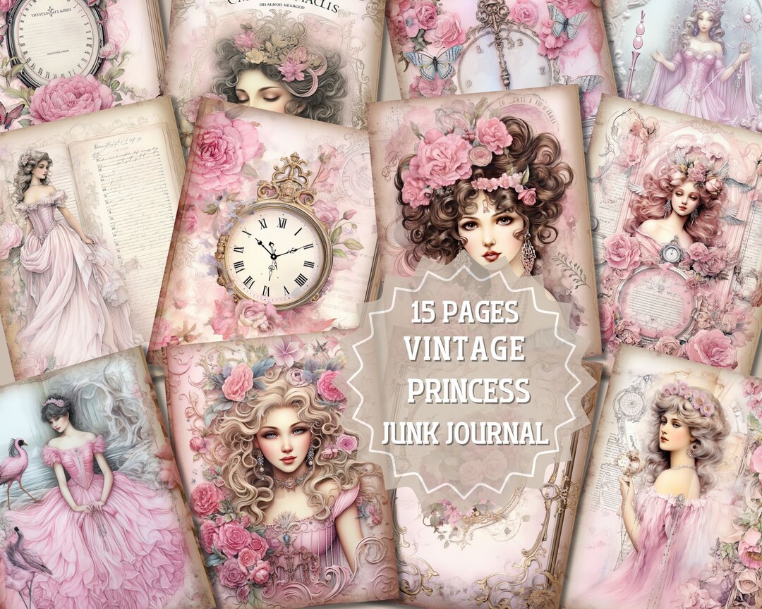 Vintage Princess Junk Journal Kit Vintage Ephemera Journal Digital ...
