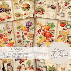 クッキングジャンクジャーナル Recipe Junk Journal Flip Through (Plus FREEBIE!): Grandma's
