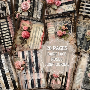junkjournal【shabby chic petals】 Vintage Lace and Shabby Chic Flowers Junk Journal Pages