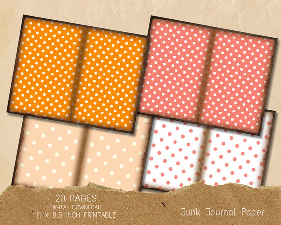 ヴィンテージ水玉模様のペーパーパック、ぼろぼろのドット模様の