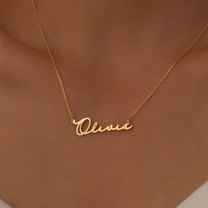 Personalized Handwriting Name Necklace: Sterling Silver Custom Jewelry