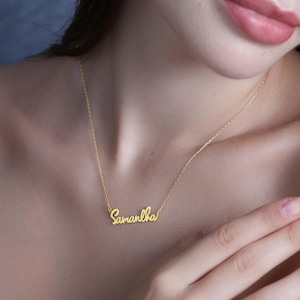 Personalized Name Necklace: Sterling Silver, 18K Gold Plated, Custom Jewelry