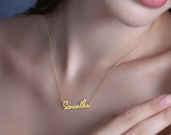 Personalized Name Necklace: Sterling Silver, 18K Gold Plated, Custom Jewelry, Custom Christmas Xmas gift
