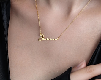 18k Gold Namenskette, personalisierte Namenskette, personalisierter Schmuck, Namenskette, personalisiertes Geschenk, Weihnachtsgeschenk, silberne Namensmama