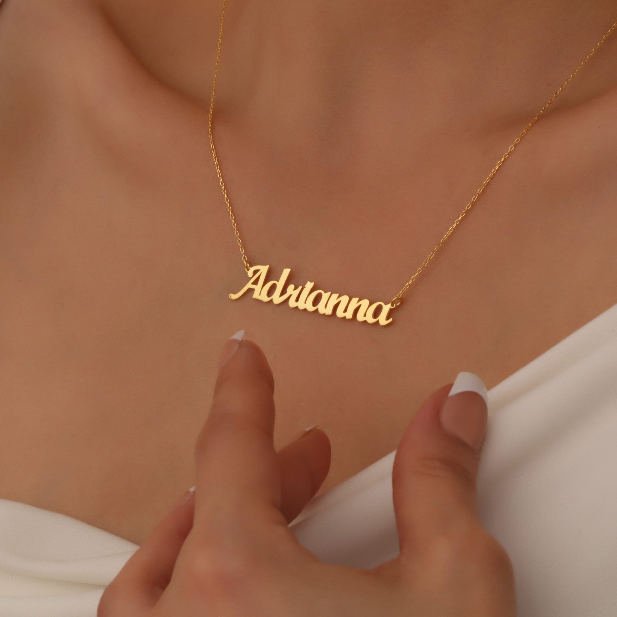Gold cursive sales name necklace