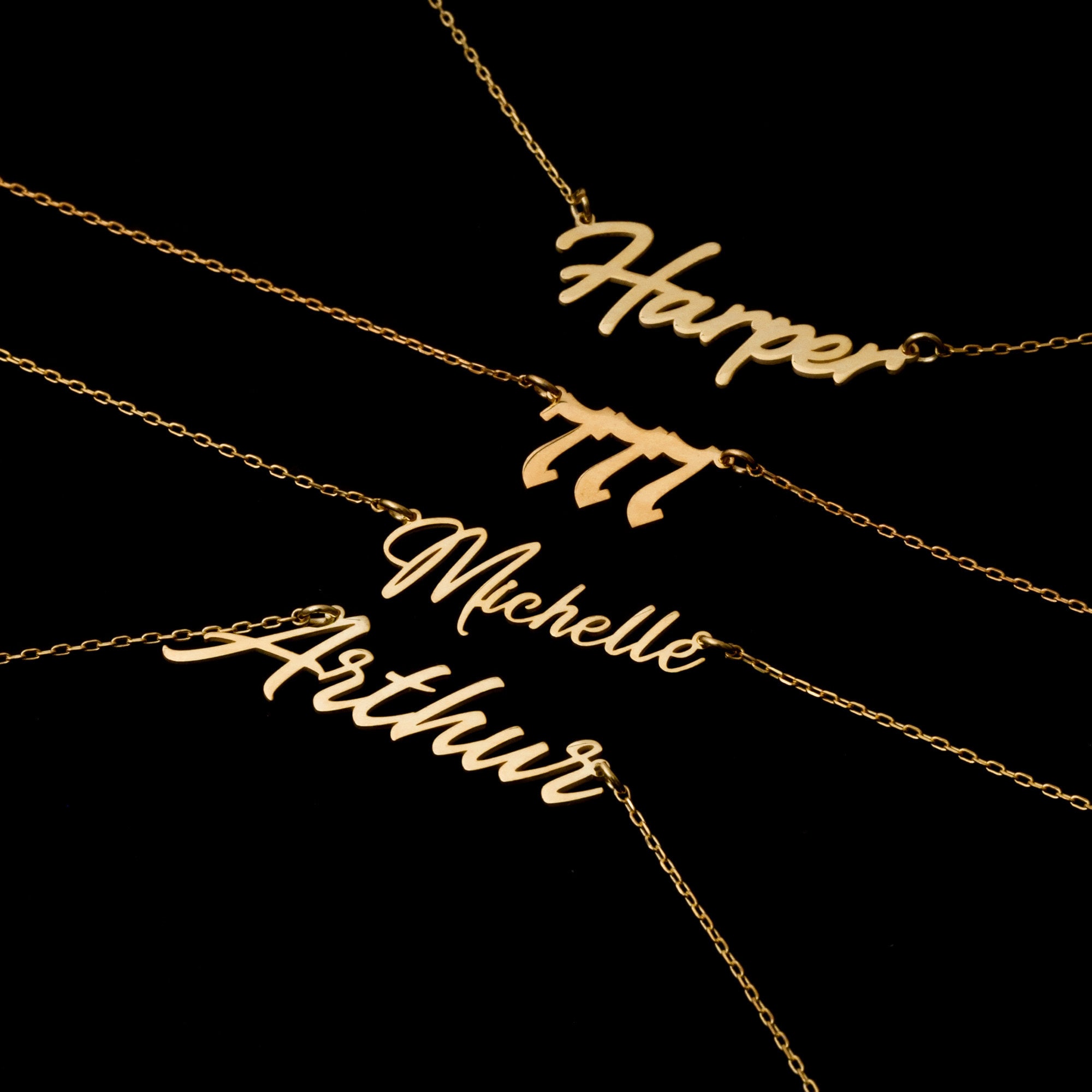 Personalisierter Namensschmuck, Benutzerdefinierte 18K Gold-Namensketten, Script-Namenshalsketten, Muttertagsschmuck, Geschenk für sie, persönliche Geschenke