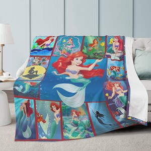 The Little Mermaid Fleece Blanket, The Little Mermaid Blanket, Sofa Fleece Blanket, Fleece Blanket, Bedding Decor, Home Decor