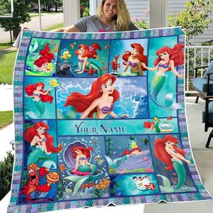 The Little Mermaid Fleece Blanket, The Little Mermaid Blanket, Sofa Fleece Blanket, Fleece Blanket, Bedding Decor, Home Decor