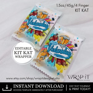 Emballage modifiable Kit Kat pour la fête des pères | Vadersdag Sjokolade | Emballage de barre chocolatée imprimable | Modèle en afrikaans | Chocolat à faire soi-même | Modèle de toile