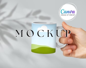 White Mug Mockup Blank Mug Mockup Canva Drag And Drop Coffee Mug Mockup Template Party Favor Editable Styled Mug Mockup 11 oz Mug Mock Up