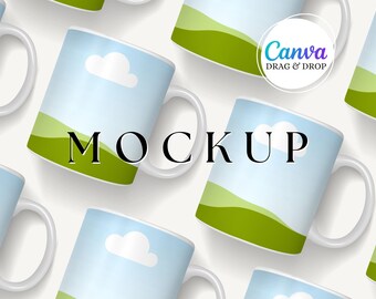 White Mug Mockup Blank Mug Mockup Canva Drag And Drop Coffee Mug Mockup Template Party Favor Editable Styled Mockup 11oz Mockup Minimalistic