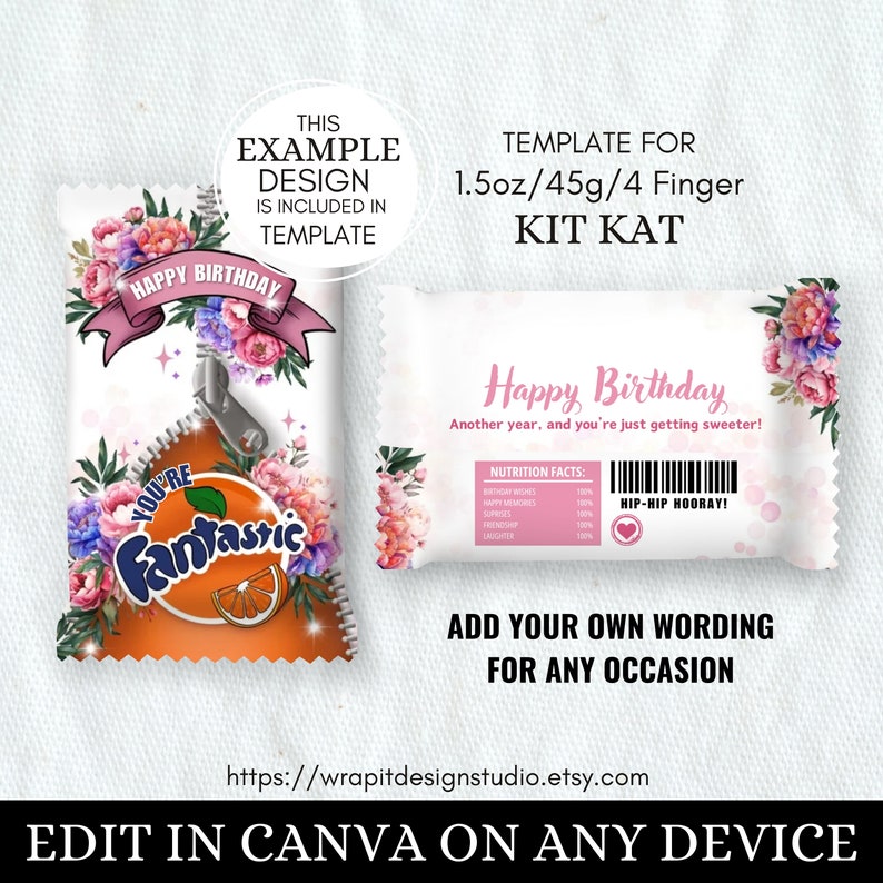 EDITABLE Chocolate Bar Wrapper Cover Template | Personalised Gift ...