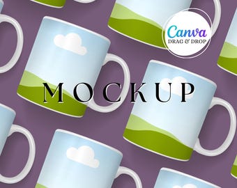 White Mug Mockup Blank Mug Mockup Canva Drag And Drop Coffee Mug Mockup Template Party Favor Editable Styled Mug Mockup 11 oz Mock Up Mauve