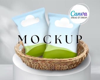 Chip Bag Mockup Blank Chip Bag Wrapper Mockup Canva Drag And Drop Mockup Template Party Favor Editable Chip Bag Mockup Chip Packet Crisp Bag