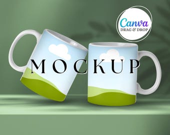 White Mug Mockup Blank Mug Mockup Canva Drag And Drop Coffee Mug Mockup Template Party Favor Editable Styled Mug Mockup 11 oz Mug Mock Up