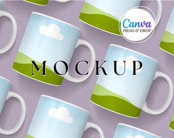 White Mug Mockup Blank Mug Mockup Canva Drag And Drop Coffee Mug Mockup Template Party Favor Editable Styled Mug Mockup 11 oz Mock Up Lilac
